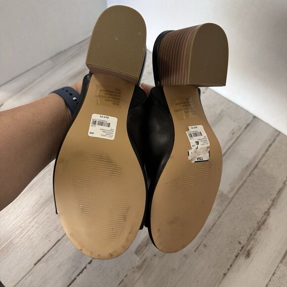 Lane Bryant Slip On Block Heels Mules 8W Summer Open Toe Dressy Party Cocktail - Picture 5 of 8